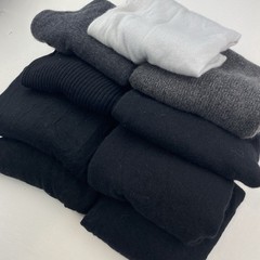 Lot of 9 100% Cashmere Fabric Cutter Craft Upcycle Flaw Black Gray 3lb 12oz