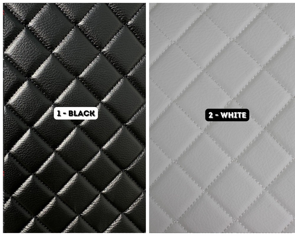 Single Diamond Quilted Vinyl Grain Faux Leather Upholstery Fabric Stitched 55″