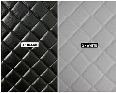 Single Diamond Quilted Vinyl Grain Faux Leather Upholstery Fabric Stitched 55″