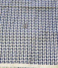1 3/4 Yds Black & White By Quilters ONLY Sewing Quilt Fabric Blue & Cream Square