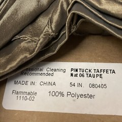 Taffeta Pintuck 4″x4″ Diamond Fabric 54″ Wide Iridescent Taupe Gold Polyester