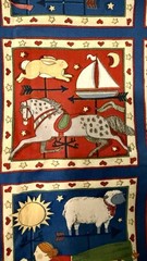 Vintage Susan Winget Americana Farm Fabric Lot 1995 Primitive Country 2 Pc