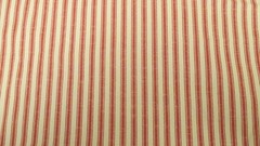 Red OFF WHITE RAILROAD STRIPE COTTON PILLOW TICKING P/Kaufman 2yd 16″ x56