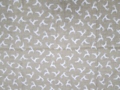SCANDI 4 DEER SCATTER TAN BACKGROUND 100% COTTON 1 REMNANT PIECE 44″ W X 30″ L