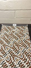 1970s Retro Mustache patterned bandana, Brown White Black Print 11″ x 21″
