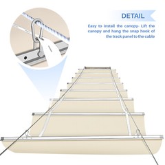 E&K Retractable Pergola Canopy Cover Waterproof Awning Deck Garden Yard Beige
