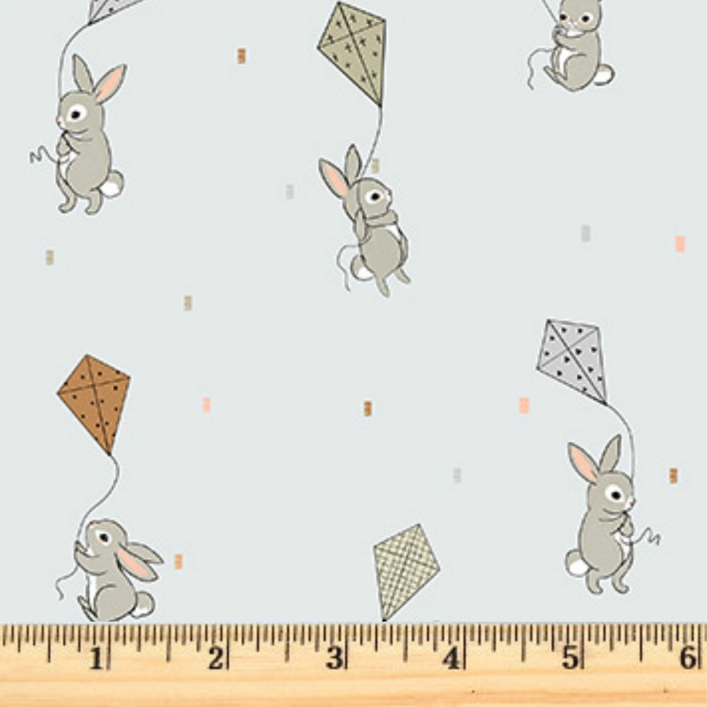 Cotton-tale Kites Gray 90954-90 FIGO 100% Cotton Fabric By the half yard