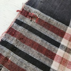 Futon Side Fabric Grid Pattern Black Red Brown 34cm W x 165cm L Cotton