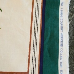 Waverly Birds Country Weekend Fabric 12 Squares Pillow Upholstery 54 x 2 yds VTG