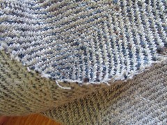 Brunschwig Fils Herringbone SARADA Texture Tan Brown Blue Upholstery Fabric 18+Y