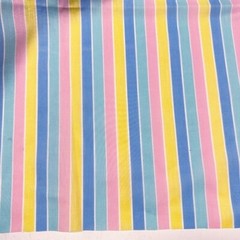 1 Yard Vintage 80s Pastel Striped Woven Fabric Wamsutta fabric