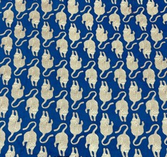5 Yard Indian Blue Tiger Hand Block Print Cotton Fabric Dressmaking Sewing Art