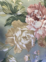 Cabbage Roses On Light Green Back Ground Medium Wt. Cotton Pillows,Designer Deco