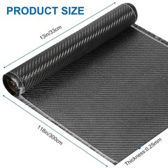 Carbon Fiber Fabric Roll 10ft x 12″ Black 2×2 Twill Weave – Lightweight, Strong