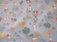 Alice In Wonderland Cotton Fabric by Saori Oguchi Made in Japan BLUE BTHY