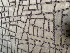 2YD ZINC TEXTILE Kiesler Jacquard Velvet Silver Grey Fabric Belgium $680 Retail