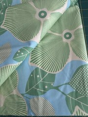 Amy Butler Fabric Midwest Modern Optic Blossom Pastel Green, Blue Lg Floral 2.33