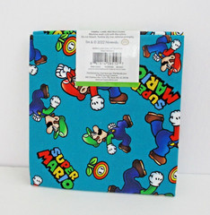 Super Mario Luigi Fat Quarter Blue 100% Cotton Quilting Crafting