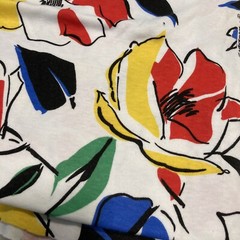 Burlington Prints Mid Century Design Red Black Quilting Flannel Material 58X58