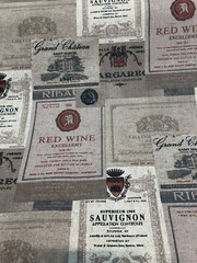 Merlot Wine Bottles Sauvignon Red Wine Fabric by the yard
