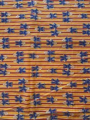 2.4 yds Vintage Sailors Boys Red Orange Stripe Cotton Novelty Juvenile Fabric