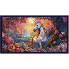 Unicorn Castle Fabric 24″ X44″ Panel Mystical Unicorn Cotton by QT Fabrics
