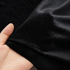 Black Stretch Velvet Fabric 1 Yard 63in Wide Soft Sewing Craft Apparel Cloth