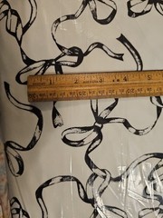 BOLT 8 YARD BLACK RIBBON BOWS ON WHITE FLANNEL FABRIC SEWING QUILT ANIMAL
