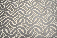 S2305 Zinc Grey Chenille Chain Link on Cream Greenhouse Crypton Home Fabric