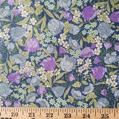 Liberty/Wm Morris Floral on Navy Japanese Cotton Shirting – NO METALLIC