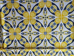 Silent Cinema by Jenean Morrison Yellow on White – Cotton – 36″ x 42″