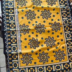 KANGA East African Fabric Material 42″ x 54″ Swahili Blessing Proverb Sunflag
