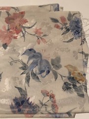 80s Upholstery Floral Fabric Rich Burgundy Gold Green Blue Cream Shiny 35″ x 58″