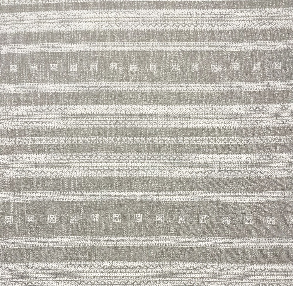 BALLARD DESIGNS SETON FLAX STRIPED GEO SQUARES FURNITURE FABRIC BY THE YARD 53″W