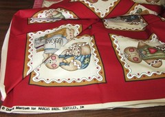 Vtg Gingerbread Squares Fabric Dianna Marcum for MARCUS BROS TEXTILES 80 Squares