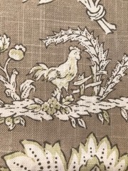 French Toile Striped Cotton Drapery Fabric 8 YDS