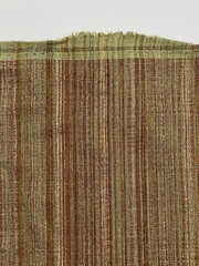 Vintage Striped Upholstery Fabric 54” Wide Gold Red Green Multi Sold By The Yard