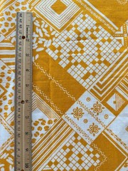2 2/3 yds x 42” Vintage Golden Yellow Geometric Crossword Cotton Fabric