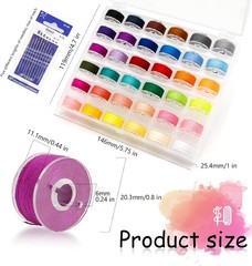 72Pcs Sewing Thread kit, 36 Assorted Colors Machine Threads with 36 Color