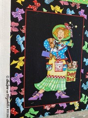 Alma Lynn Elizabeth’s Studios Cotton Fabric 23” x 44″ Panel Dogs