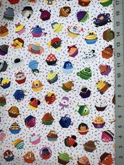 Disney Park Character Cupcakes Custom Fabric Fat Quarter 18”x28” Spandex