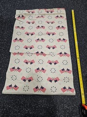 Lot of 2.5 Yards USA Flags and Stars Cotton Fabric