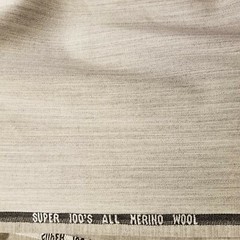 Heathered Greige Merino Wool Suiting – Super 100s Quality!