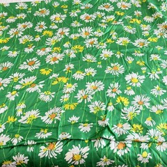 Villard Deauville Daisy Fabric 3.75 Yds Green Synthetic Lightweight Vintage