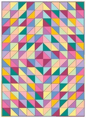 Beginner Lap Throw Quilt Kit 40.5×56.5 Inch HalfSquare Triangle Rainbow
