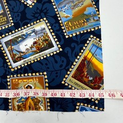 2.7 Yds Hawaiian Tropical Fabric Airline Travel Posters Hoffman Fabrics Cotton