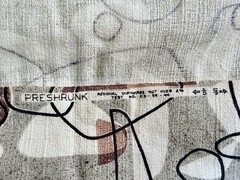 50s Barkcloth Fabric Yardage Geometric CoFab Co Pre-Shrunk Vat Print 47”x 22”