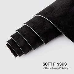 Durable Black Suede Headliner Fabric 96″x60″ Foam Backed Vehicle Interior