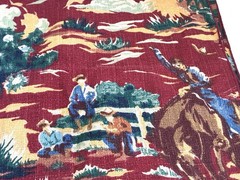 1940s Bloomcraft Cowboys-Wild Horses Placemats/fabric (6 Total)