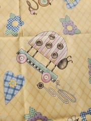 Vintage Debbie MUMM Yellow Baby Themed Mumms The Word Collection Fabric 1 Yard